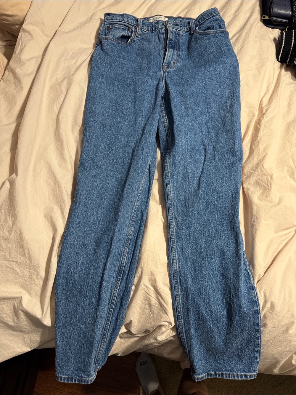 Abercrombie & Fitch Straight-Leg Blue Jeans